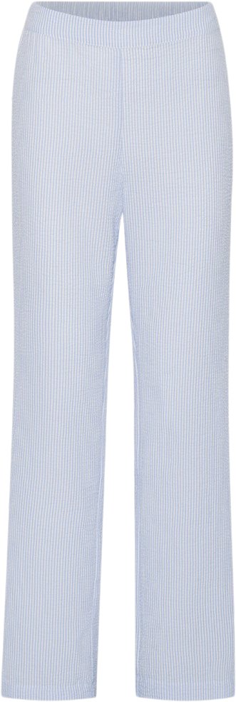 A-VIEW Sonja Pant Kvinde Blue/white Bukser Med Lige Ben Loose Fit Str 40 - hos Magasin