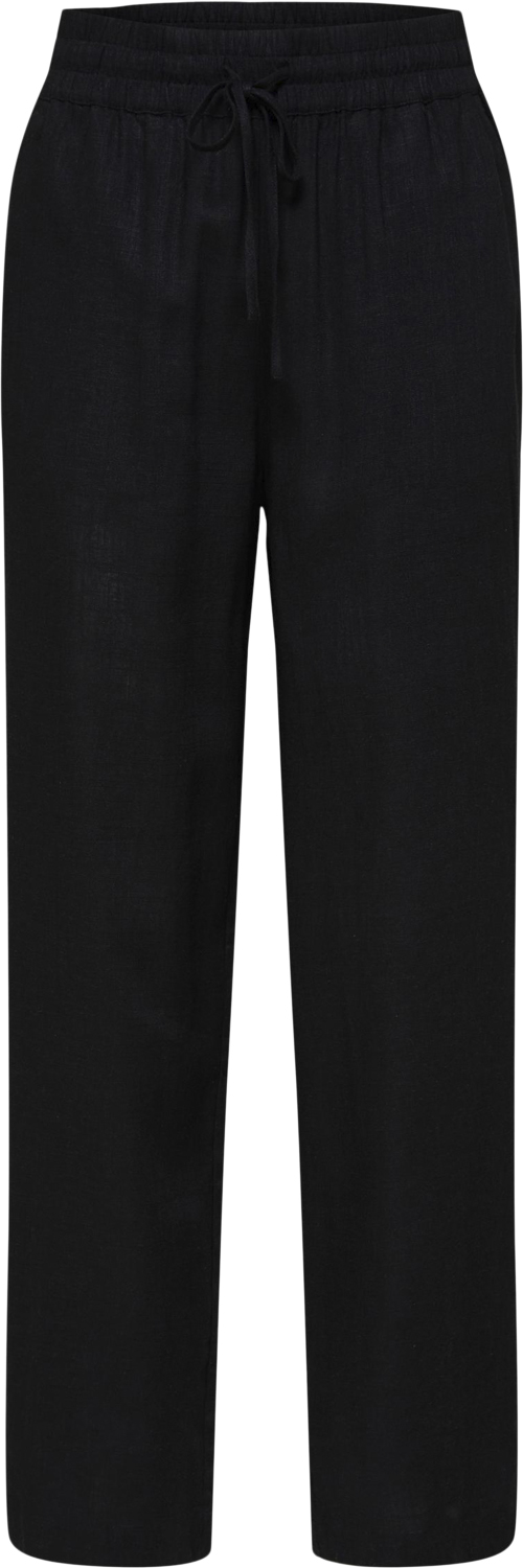 Selected Femme Slfvivagulia HW Long Linen Pant NO Kvinde Sort Hørbukser Str 42 - hos Magasin