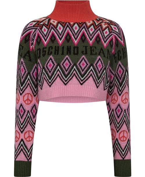 Mo5ch1no jeans Sweater Kvinde Fantasy Print Pink 181 Cardigans Str M - hos Magasin