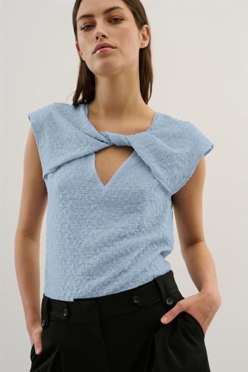 Karen by Simonsen Kbpaloma Top Kvinde Dusty Blue Toppe Straight Fit Str XS - hos Magasin