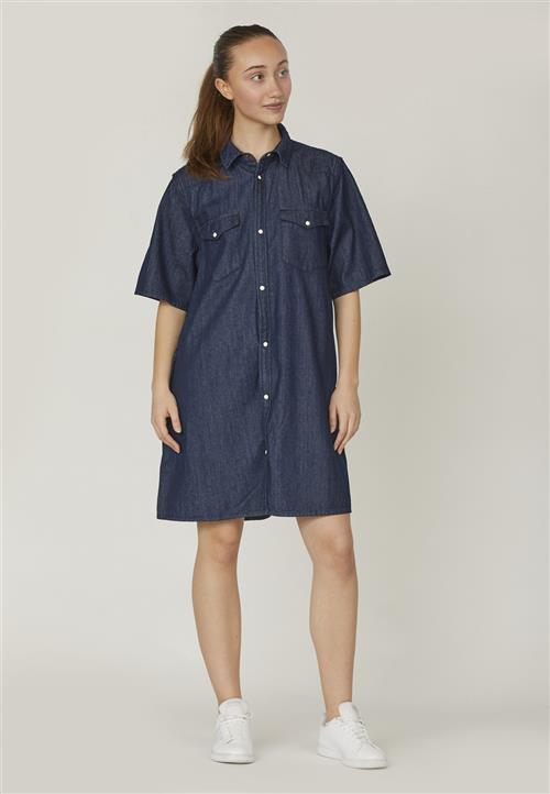 SisterS Point Osaa.DR Kvinde Unwashed Midi Kjoler Str M - Denim hos Magasin