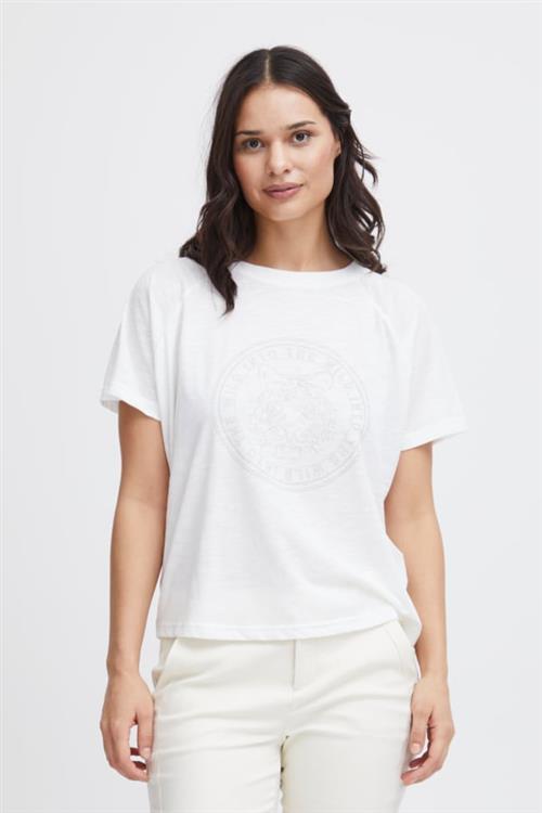 Fransa Frelina TEE 2 Kvinde Blanc De Blanc Mix Kortærmede T-shirts Str L - hos Magasin