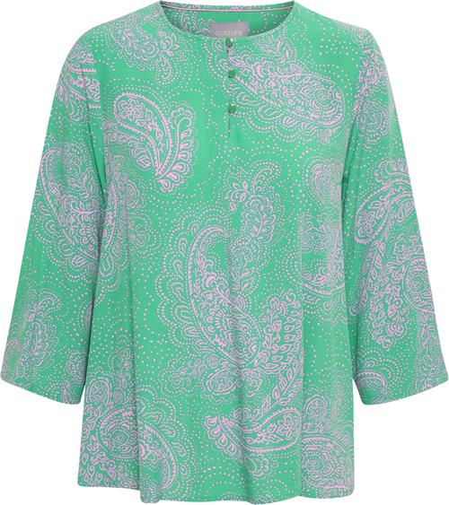 Culture Cupolly Blouse Kvinde Blue/whitecap Paisley Kortærmede Bluser Str M - hos Magasin