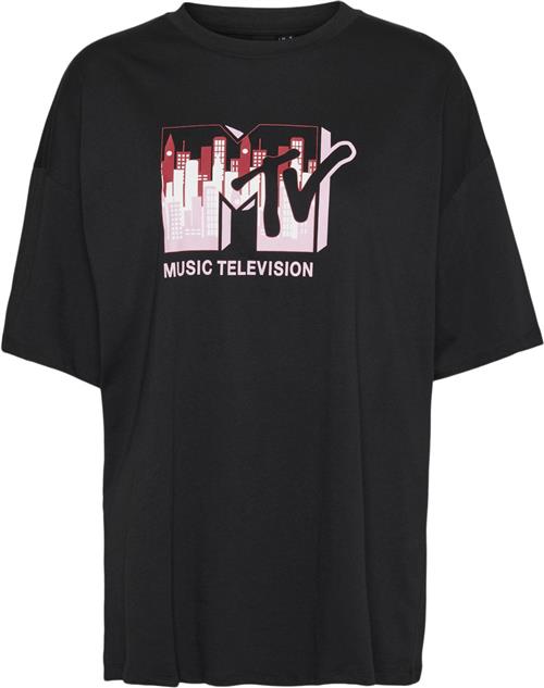 Something New Sncarol SS Oversized TEE MTV - NS Kvinde Black Kortærmede T-shirts Str L - hos Magasin