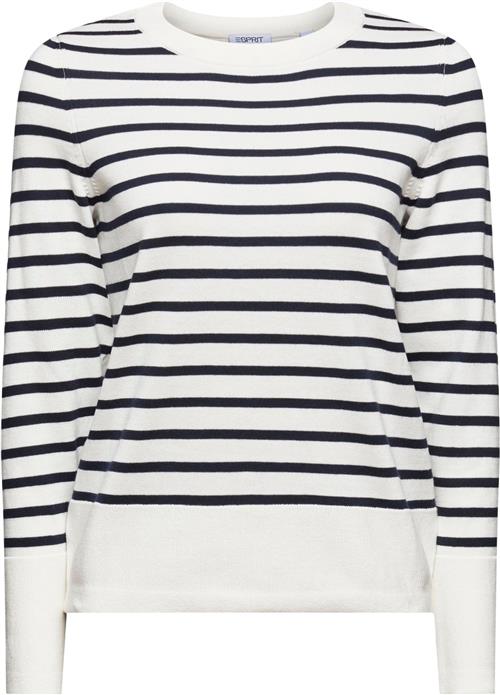 Esprit CO Crew Stripe Kvinde Off White 2 Sweaters Str L - hos Magasin