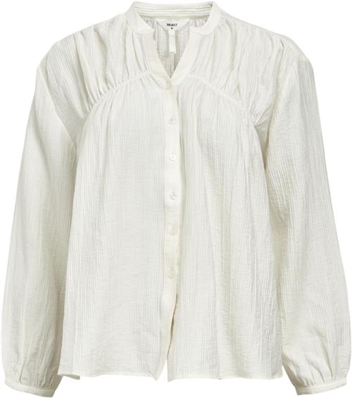 Se Object Objgigi LO L/S TOP 135 Kvinde White Sand Toppe Str 42 - hos Magasin ved Magasin