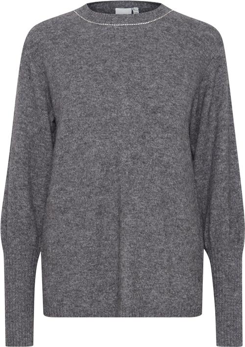 Se ICHI Ihmacon LS6 Kvinde Dark Grey Melange Sweaters Str L - hos Magasin ved Magasin