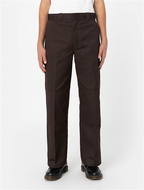 Dickies Double Knee REC Dark Brown Mand Dark Brown Casual Bukser Str W30 L30 - hos Magasin