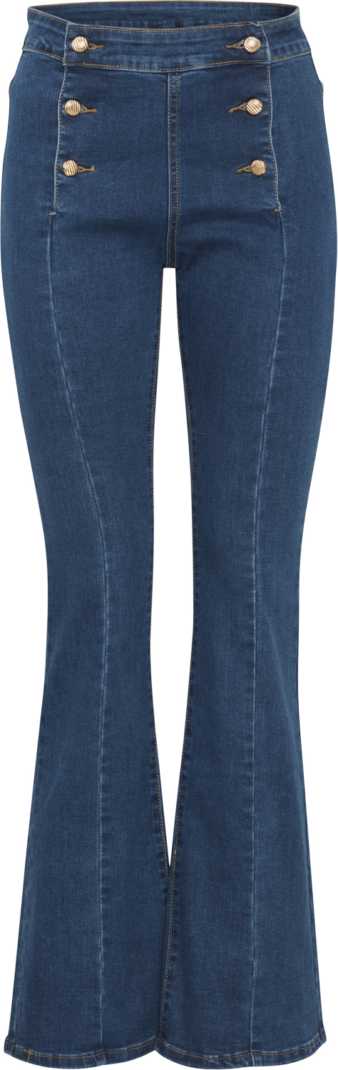 Sorbet Sbfaluna Pant Kvinde Denim Blue Flared Jeans Str 44 - Denim hos Magasin