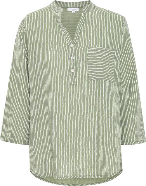 Sorbet Sbalexa Stribe Blouse Kvinde Sea Spray Langærmede Bluser Str L - hos Magasin