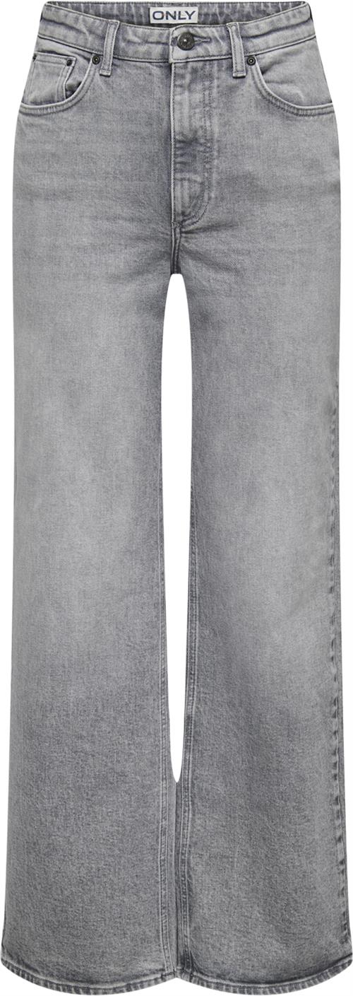 ONLY Onljuicy HW Wide LEG Rea707 DNM NOO Kvinde Medium Grey Denim Straight Jeans Str "28/""32" - Bomuld hos Magasin