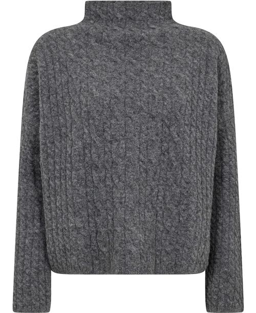 Filippa K Mika Braid Sweater Kvinde Mid Grey M Rullekraver Str S - hos Magasin