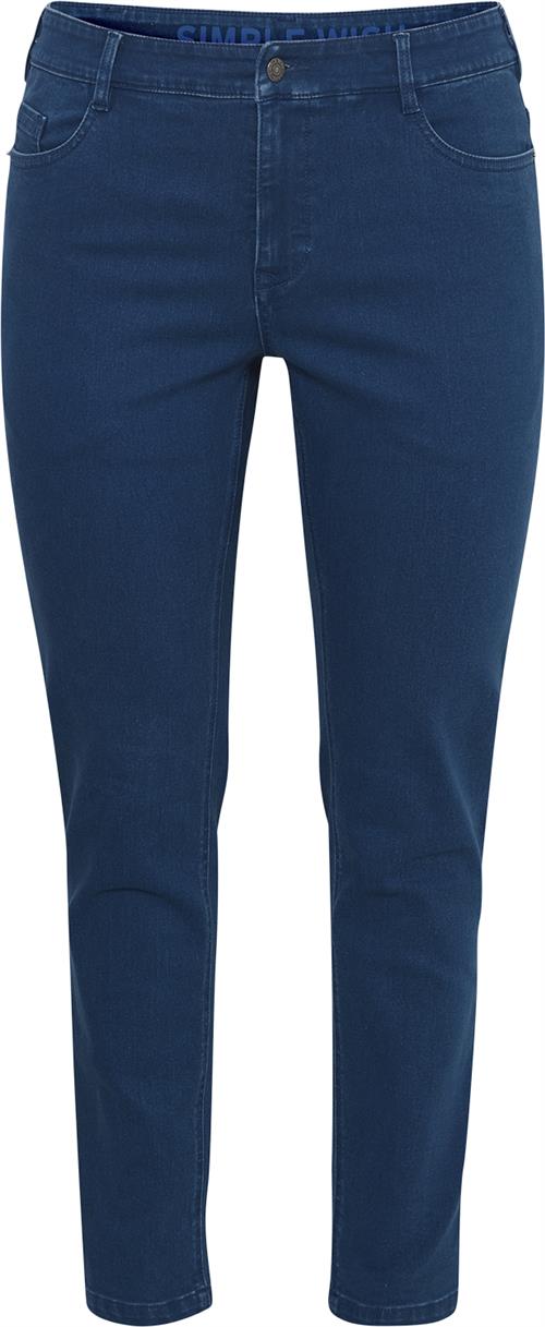 Simple Wish Swsuper Iris JE 2 Kvinde Mid Blue Denim Skinny Jeans Str 44/32 - Denim hos Magasin