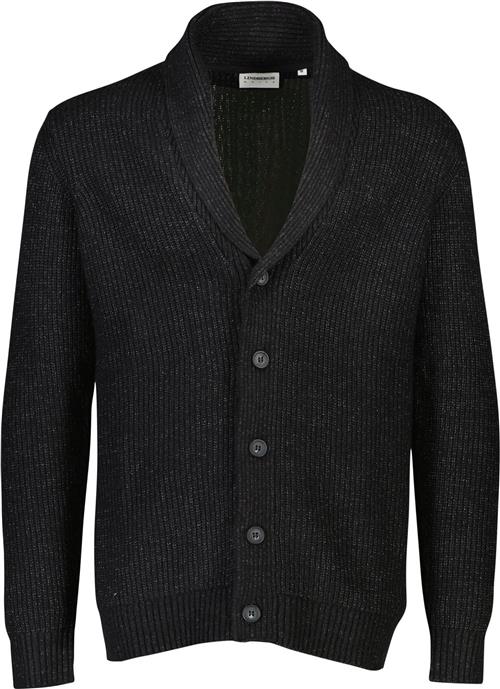 Lindbergh Shawl Collar Knit Cardigan Mand Sort Cardigans Relaxed Fit Str S - Bomuld hos Magasin