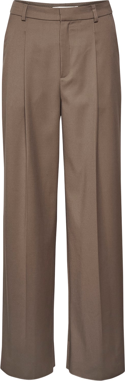 Gestuz Paulagz MW Wide Pants Noos Kvinde Walnut Bukser Med Brede Ben Str 34 - hos Magasin