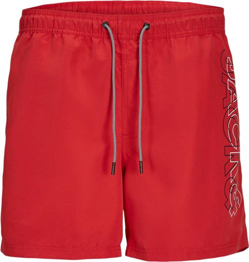 Jack & Jones Jpstfiji Jjswim Double Logo LY SN J Str 128 - True Red Badebukser hos Magasin