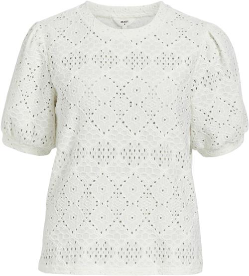 Object Objfeodora S/S TOP Noos Kvinde Cloud Dancer Toppe Str L - hos Magasin