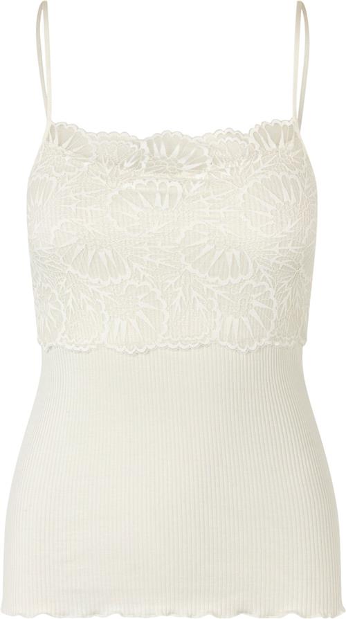 Se Rosemunde Silk Strap top w/ Lace Kvinde Hvid Tanktoppe Str L - hos Magasin ved Magasin