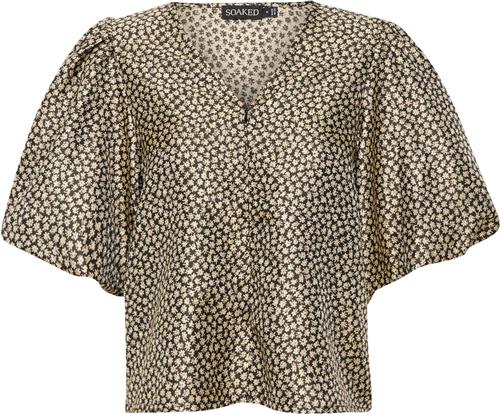 Se Soaked in Luxury Slkaela Blouse Kvinde Flower Jacquard Kortærmede Bluser Regular Fit Str S - hos Magasin ved Magasin