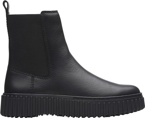 Se Clarks Originals Torhill Maple D Kvinde Black Leather Chelsea Boots Str 38 - hos Magasin ved Magasin