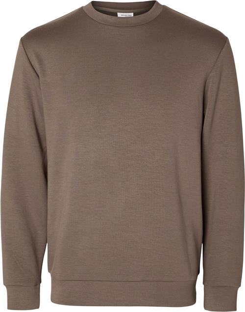 Se Selected Homme Slhemanuel Soft Crew Neck Sweat NOO Mand Morel Sweatshirts Str L - hos Magasin ved Magasin