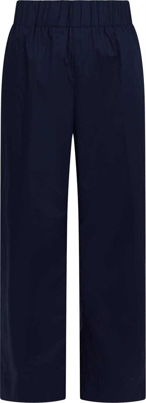 Neo Noir Yana Poplin Pants Kvinde Navy Bukser Med Brede Ben Str 40 - hos Magasin