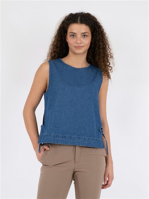 Neo Noir Svetlana Denim Top Kvinde Blue Toppe Str 42 Denim - hos Magasin