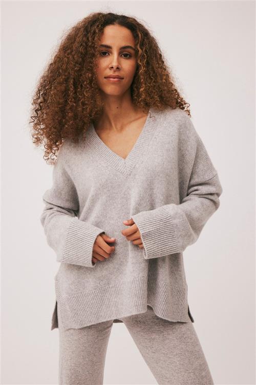 Magasin du Nord Collection Magasin Classic 3 100 Cashmere Kvinde Light Grey Melange Sweaters Str S Cashmere