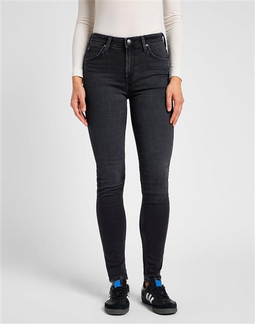 Lee Scarlett High Kvinde Vasket Sort Skinny Jeans Skinny Fit Str 25/31 - hos Magasin