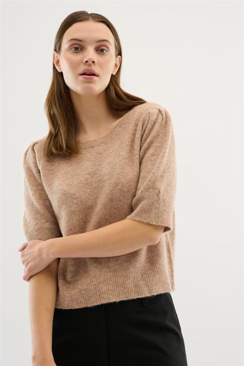 Karen by Simonsen Kbnoabelle Plain Pullover Kvinde Walnut Kortærmet Strik Classic Fit Str S - hos Magasin