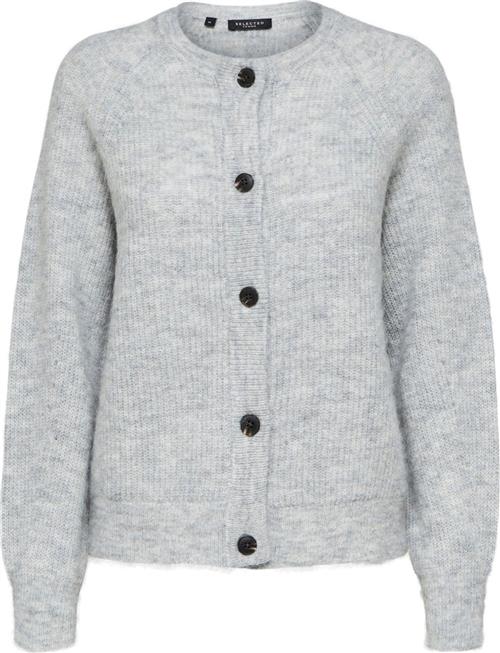 Se Selected Femme Slflulu LS Knit Short Cardigan Noos Kvinde Grå Cardigans Str XS - hos Magasin ved Magasin