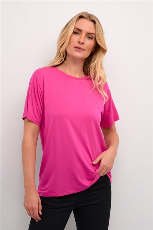 Kaffe Kafrida Oneck T-shirt Kvinde Rose Violet Kortærmede T-shirts Str S - hos Magasin