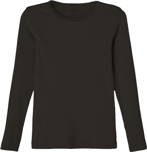 Se Name It Nkfkab LS Slim TOP Noos Str 116 - Blå Langærmede T-shirts hos Magasin ved Magasin