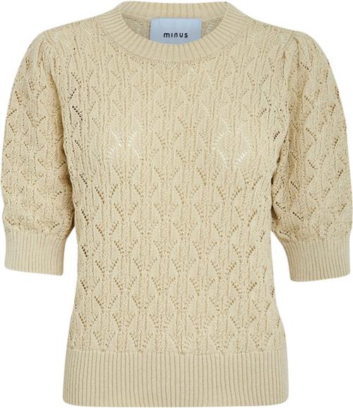 Se Minus Lamina Half Sleeve Knit Pullover Kvinde Sand Gray Kortærmet Strik Str S - hos Magasin ved Magasin