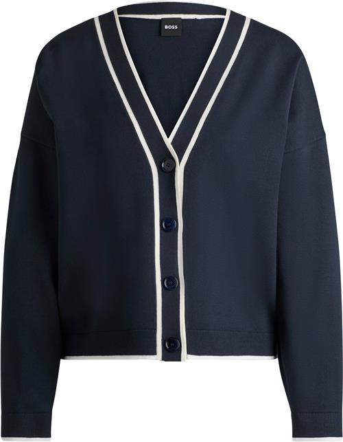 BOSS Flodina Kvinde Dark Blue Cardigans Str L - hos Magasin