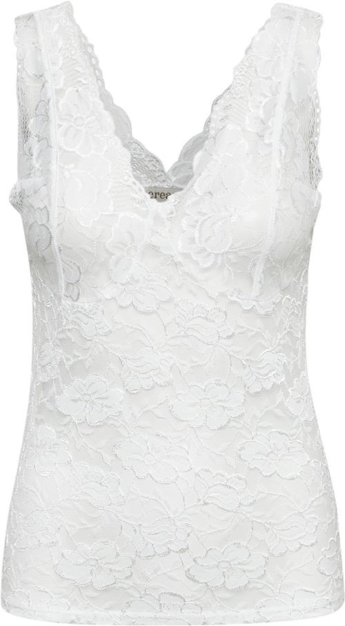 Cream Glaze Long Top Kvinde Optical White Tanktoppe Str S - hos Magasin