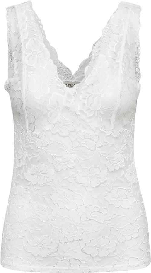 Cream Glaze Long Top Kvinde Optical White Tanktoppe Str M - hos Magasin