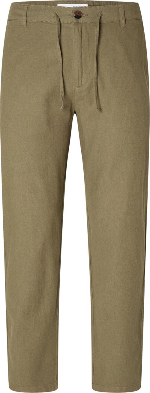 Se Selected Homme Slh172slimtape Brody Linen Pant NO Mand Burnt Olive Casual Bukser Slim Fit Str S - Bomuld hos Magasin ved Magasin