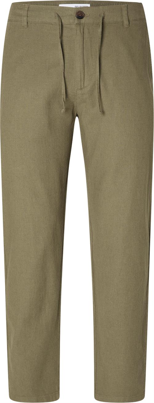 Selected Homme Slh172slimtape Brody Linen Pant NO Mand Burnt Olive Casual Bukser Slim Fit Str XXL - Bomuld hos Magasin