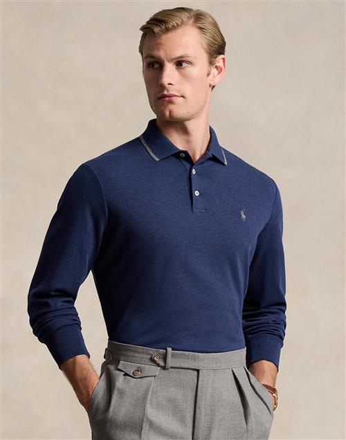 Polo Ralph Lauren 50/1 Interlocklsl-psh Mand Spring Navy Heather Langærmede Poloer Str L - hos Magasin