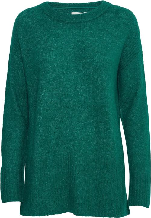 Se ICHI Ihkamara Long LS Kvinde Cadmium Green Sweaters Str XS - hos Magasin ved Magasin