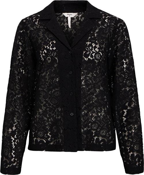 Object Objibi Thora L/S Shirt 132 DIV Kvinde Black Langærmede Bluser Str 40 - hos Magasin