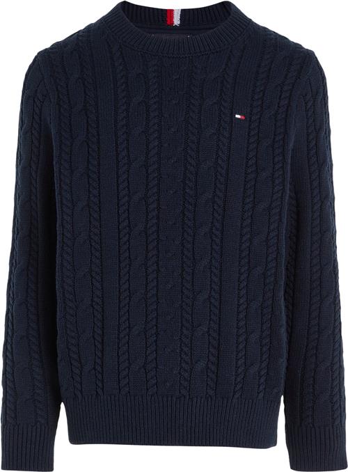 Tommy Hilfiger Essential Cable Sweater Str 16 år / 176 cm - Desert Sky Strik hos Magasin