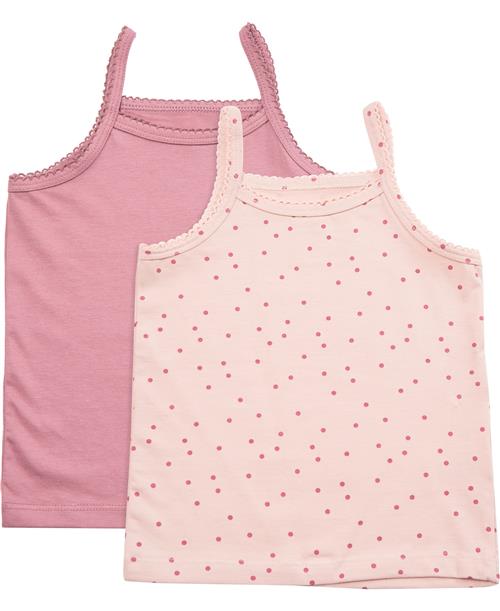 BAKITO by Magasin Du Nord Collection BAKITO by Magasin Girls Tanktops 2pack Str 3 Rose Dot / Mesa Rose Undertrøjer Bomuld