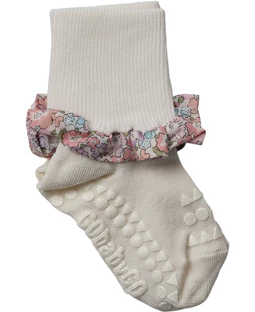 GoBabyGo Nonslip Socks - Bamboo / Liberty Str 1-2y (size - Off White / Miche Strømper Bomuld hos Magasin