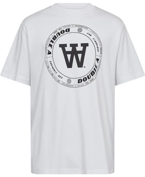 Wood Wood Asa Tirewall Tshirt Gots Mand White Kortærmede T-shirts Str L - hos Magasin