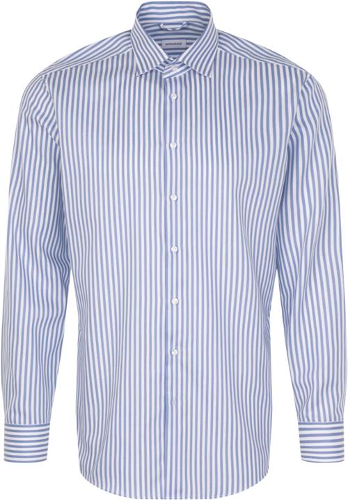 Seidensticker Business Shirt Regular Long Sleeve Kentcollar Stripes Mand Blue Langærmede Skjorter Str 40 - Bomuld hos Magasin