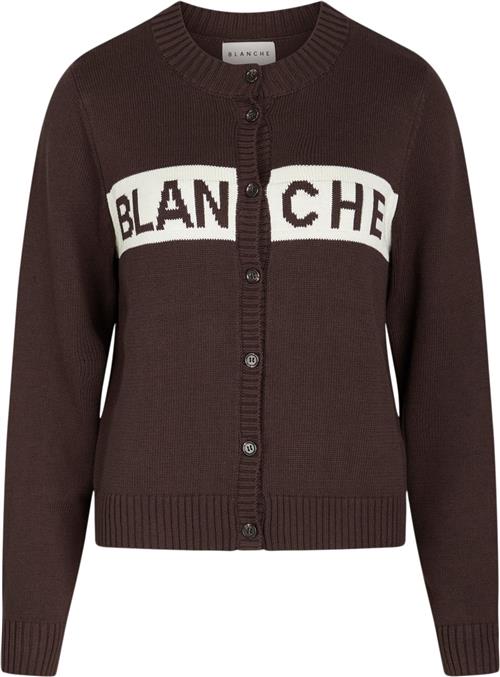 Blanche Latifahbl Cardigan Kvinde Major Brown Cardigans Str XS - Uld hos Magasin