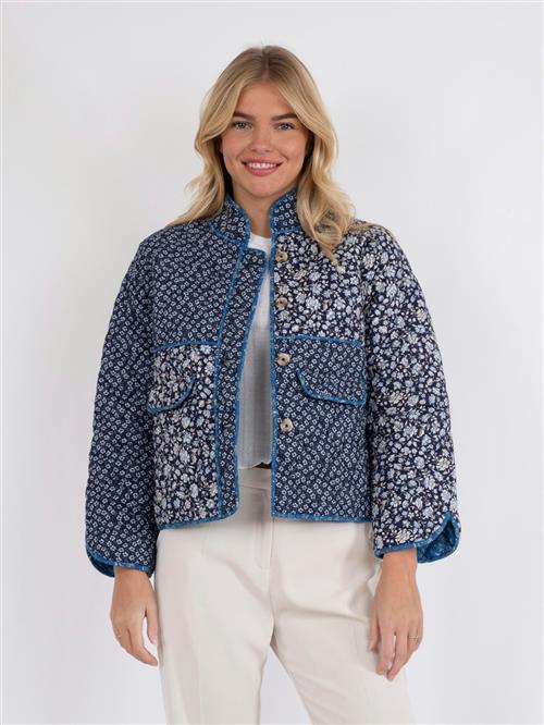 Neo Noir Kamil Quilt Combination Jacket Kvinde Blue Overgangsjakker Str 44 - hos Magasin