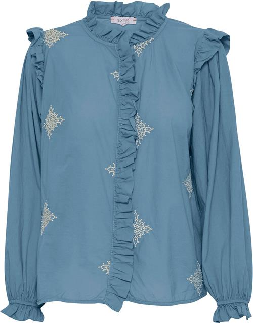 Sorbet Sbstarry Blouse Kvinde Provence Langærmede Bluser Str S - hos Magasin